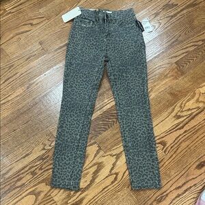 Macy's Gray Skinny Jeans with Textured Animal Print